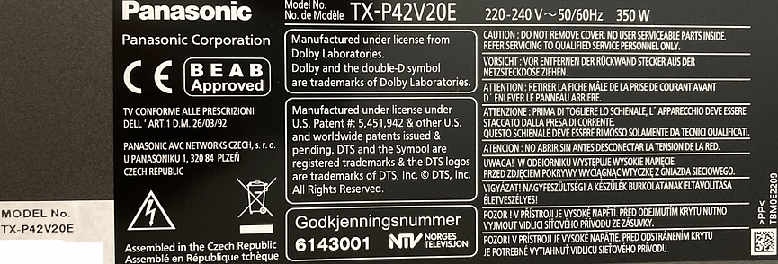 Bild 6 Plasma-Fernseher Plasma-TV Panasonic VIERA TX-P42V20E, 42 Zoll Full HD 1920×1080