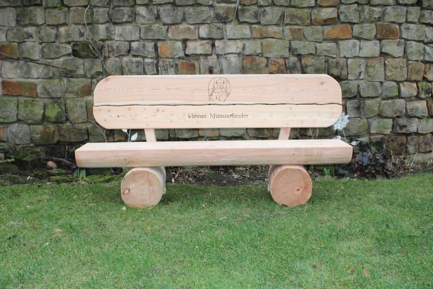Bild 4 Gartenbank aus Lärche mit Gravur. Hochzeitsgeschenk. Sitzbank.