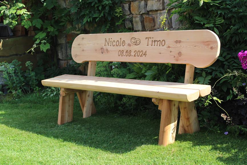 Bild 4 Frühlingsgeschenk. Hochzeitsgeschenk. Gartenbank mit Gravur.