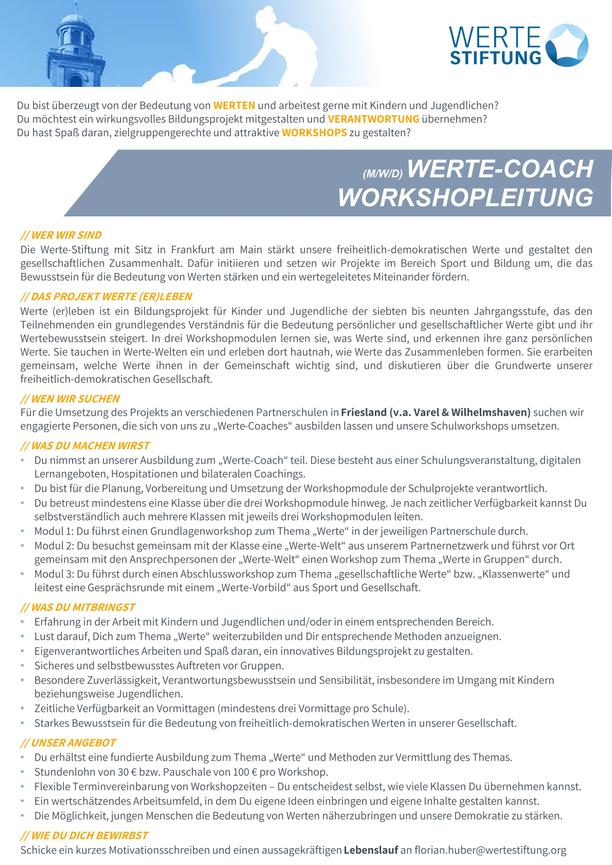 Bild 7 Workshopleitung für Demokratieprojekt "Werte (er)leben" - Friesland (m/w/d)