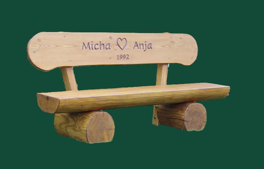 Bild 6 Jubiläumsgeschenk. Gartenbank aus Lärche mit Gravur.