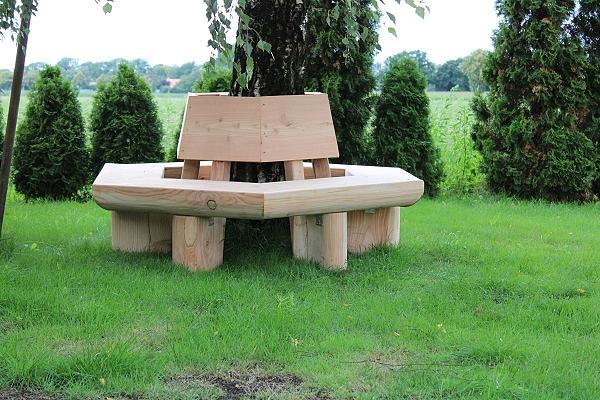 Bild 3 Baumbank aus Lärchen/ Douglasien holz. Massivbank. Holzbank. Gartenbank.