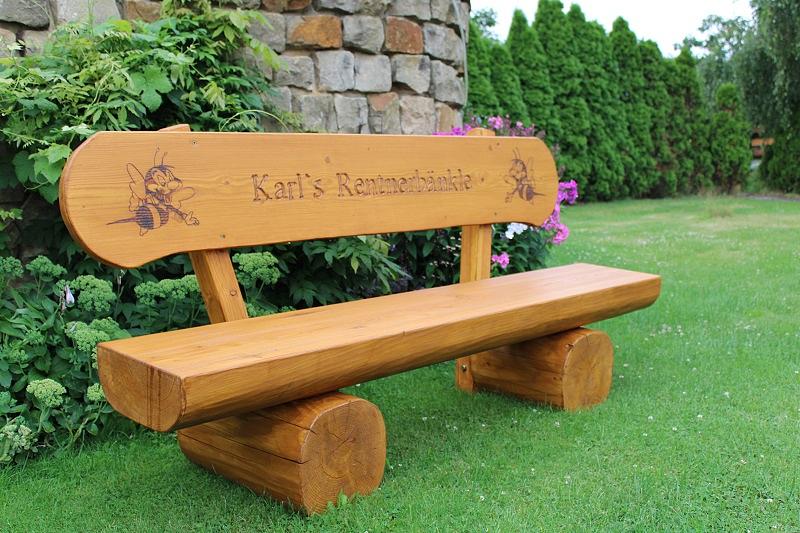 Bild 3 Gartenbank aus Lärche mit Gravur. Hochzeitsgeschenk. Geschenk.