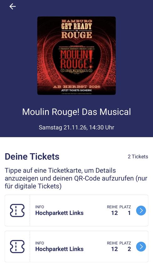 Bild 1 2 Karten Moulin Rouge - das Musical in Hamburg