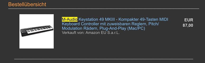 Bild 1 M-Audio Keyboard 49 MKIII / 3 Wochen benutzt !! für 50€