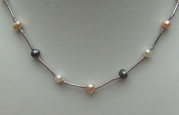 Bild 1 Perlencollier, 925 Silber