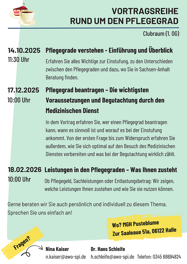 Bild 2 Vortrag "Leistungen in den Pflegegraden – Was Ihnen zusteht"