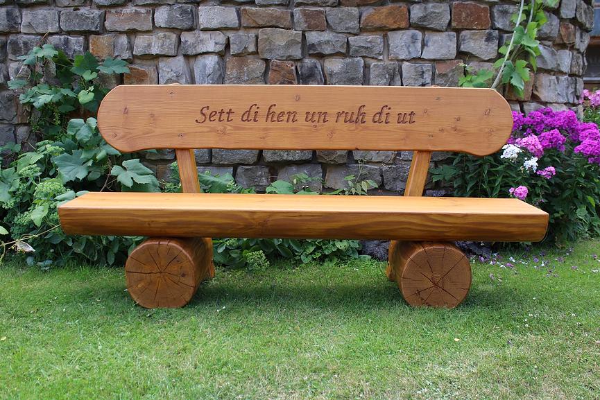 Bild 5 Jubiläumsgeschenk. Rentners Geschenk. Holzbank mit Beschriftung.