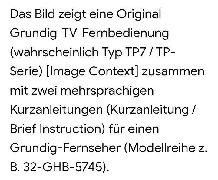 Bild 2 Zubehör: Fernbedienung + Anleitung Für Grundig 32 GHB 5740 BK HD LED Fernseher