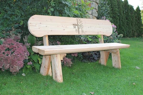 Bild 3 Lärchenbank mit Gravur. Hochzeitsgeschenk. Rentners Geschenk.
