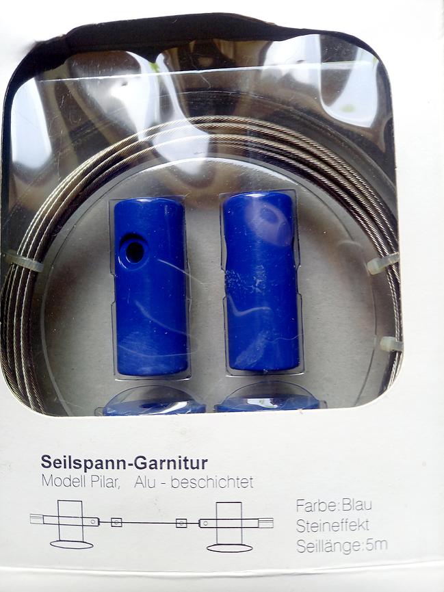 Bild 2 Vorhänge weiß NEU + Seilspanngarnitur 5m blau NEU