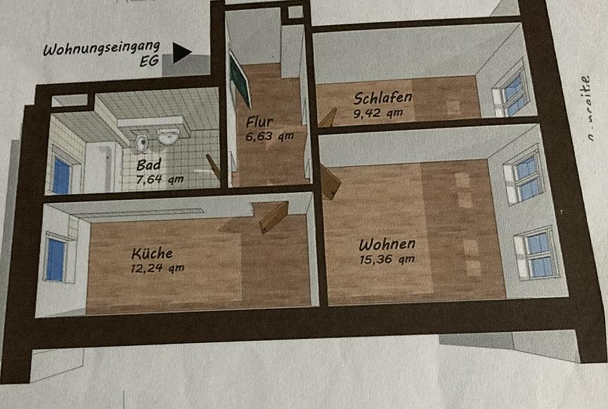 Bild 1 2-Zimmer- Whg im Osten Leipzigs ab 01.01.23
