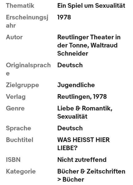Bild 6 Programmheft WAS HEIßT HIER LIEBE ? Kinder- und Jugendtheater Rote Grütze 1978