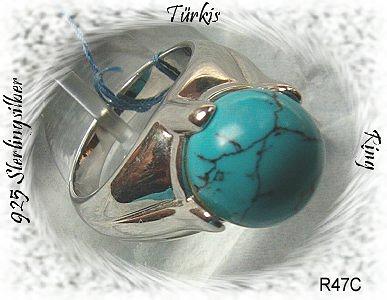 Bild 1 Ring, 925 Silber mit gefasstenTürkisstein