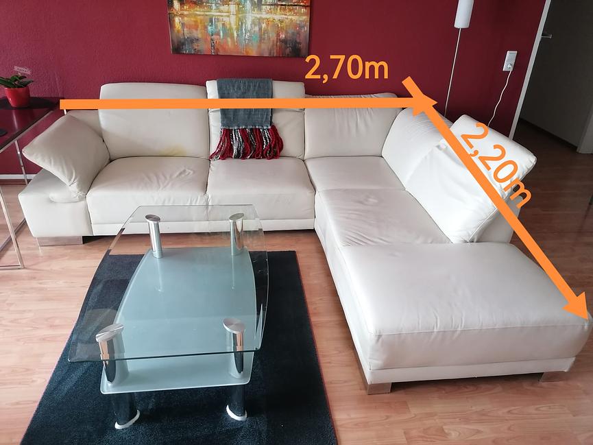 Bild 1 Ledercouch mit Beistellteil zu verschenken