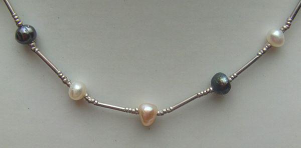 Bild 3 Perlencollier, 925 Silber