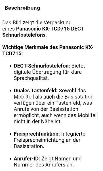 Bild 2 Panasonic KX-TCD715 Digital