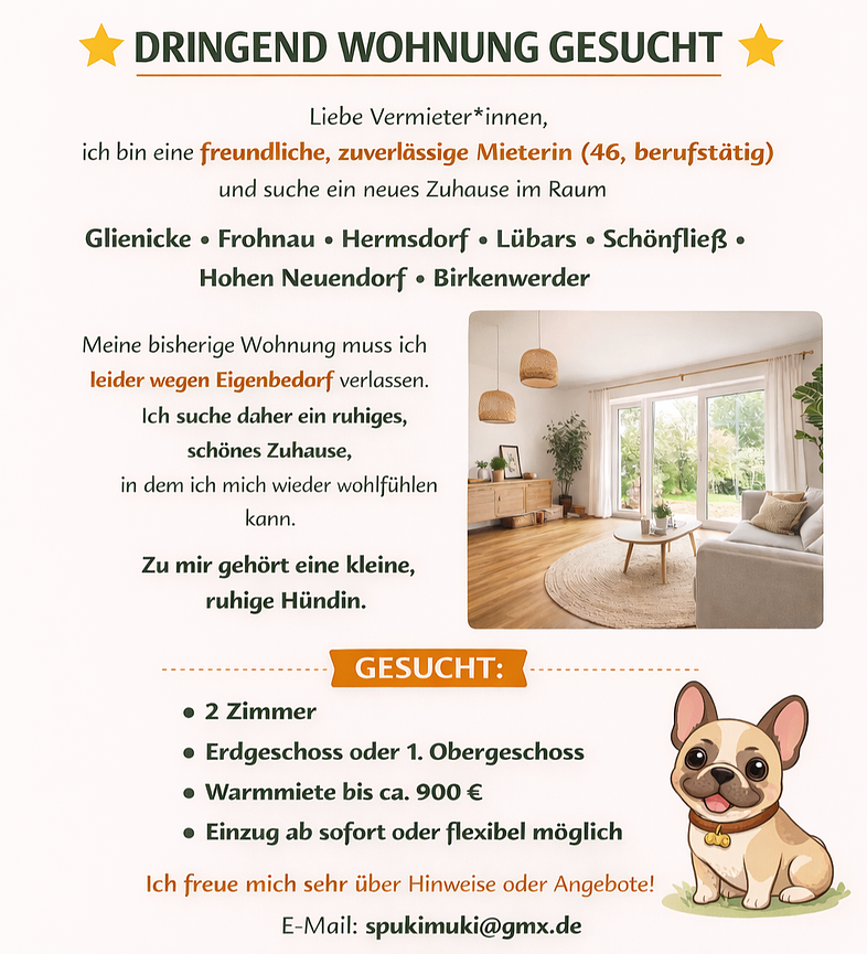 Bild 1 2-Zimmer-Wohnung gesucht