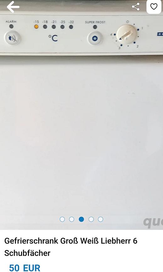 Bild 2 Gefrierschrank Weiß 6 Schubber 50 €