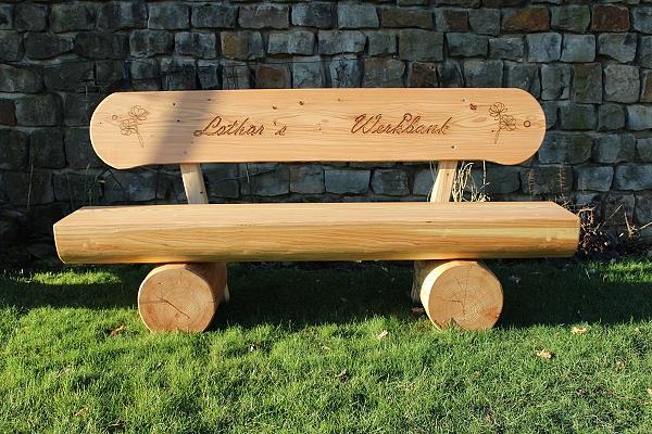 Bild 4 Jubiläumsgeschenk. Rentners Geschenk. Holzbank mit Gravur.