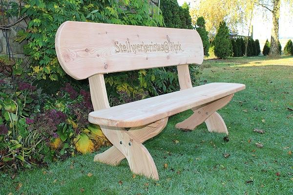 Bild 4 Holzbank. Gartenbank mit Gravur. Hochzeitsgeschenk.