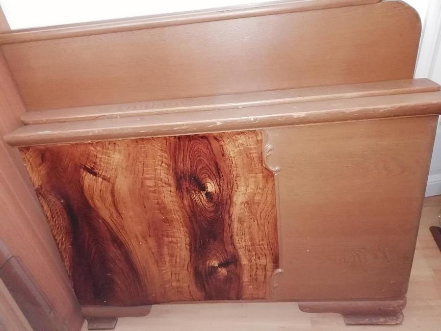 Bild 1 .wunderschönes antikes ECHTHOLZ-Doppel-Bett zu VERSCHENKEN!