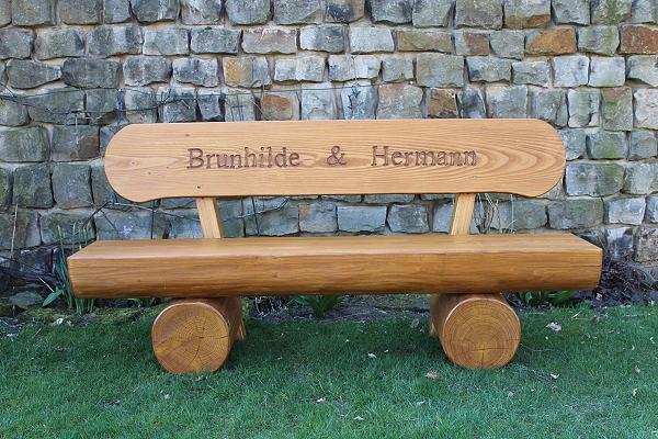 Bild 7 Gartenbank aus Lärche mit Gravur. Hochzeitsgeschenk. Ostern Geschenk. Krongartmö