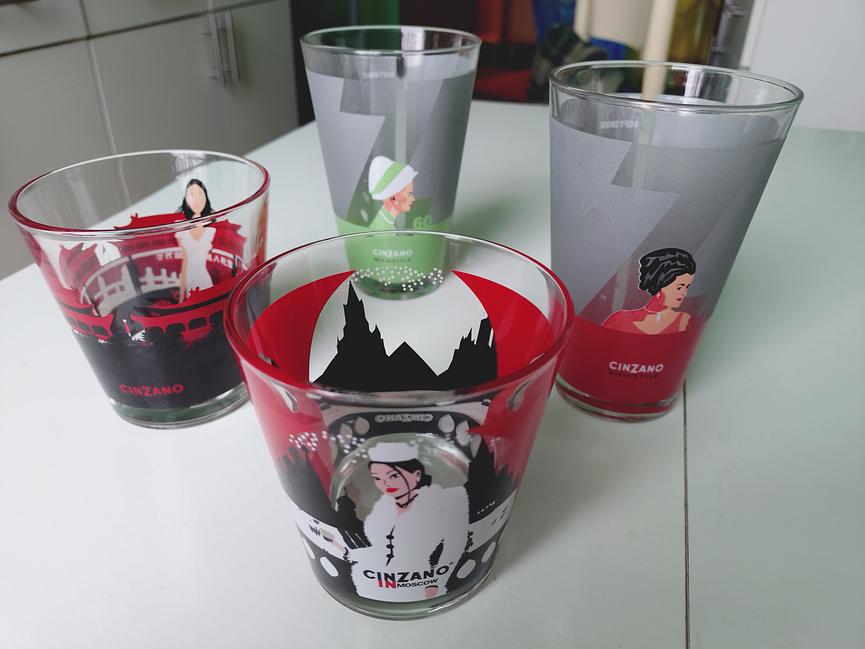 Bild 1 20+4 Gläser bedruckt (Martini, Cinzano, Vodka ®)