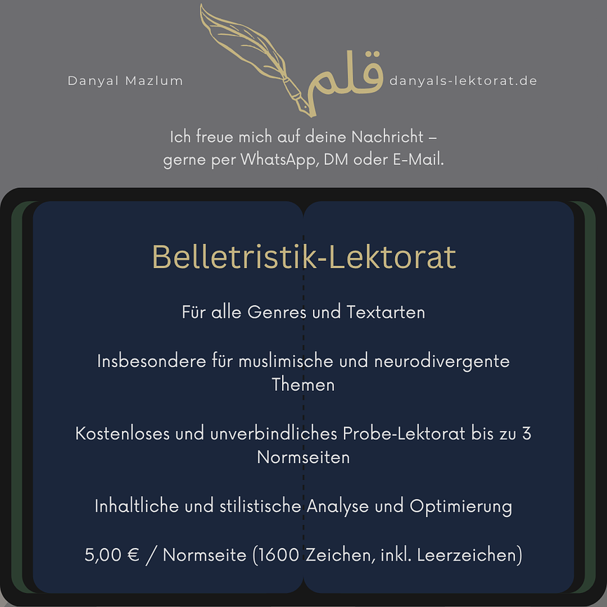 Bild 1 Belletristik‑Lektorat – muslimisch & neurodivergent