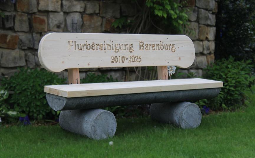 Bild 6 Betonbank mit Gravur. Hochzeitsgeschenk. Parkbank.