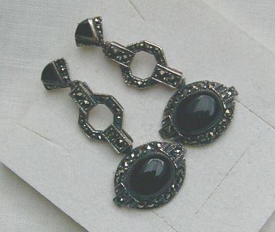 Bild 4 Edle Ohrringe, 925 Silber mit Markasiten und Achaten