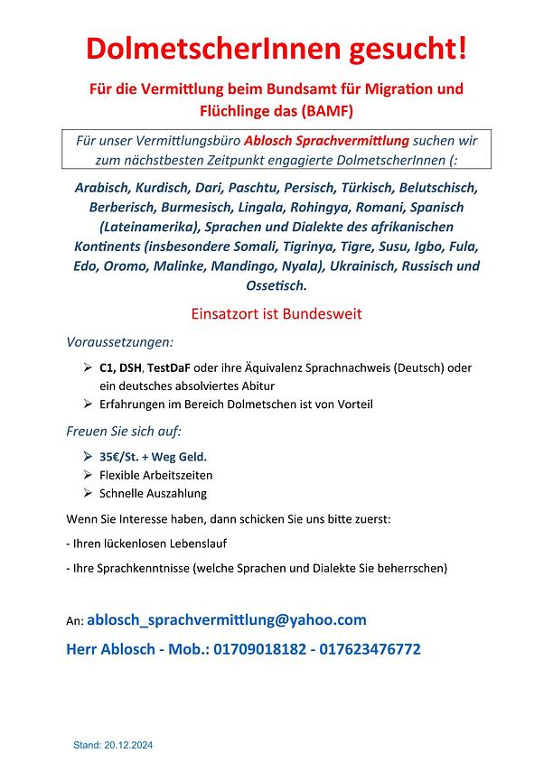 Bild 1 Dolmetscher gesucht!
