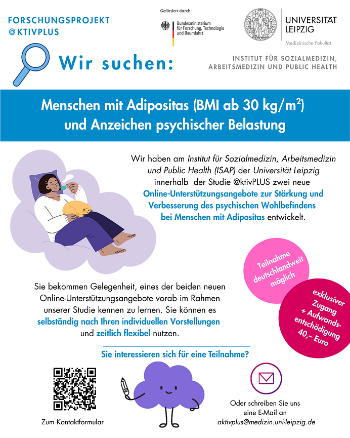 Bild 1 Stärkung psychische Gesundheit für Menschen mit Adipositas (online) - Studie