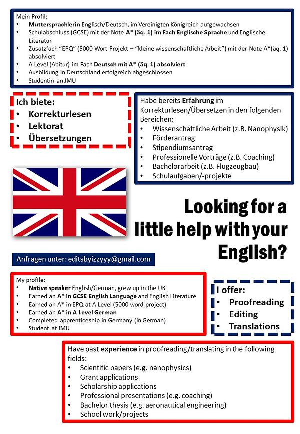 Bild 1 Korrekturlesen/Übersetzen auf Englisch
