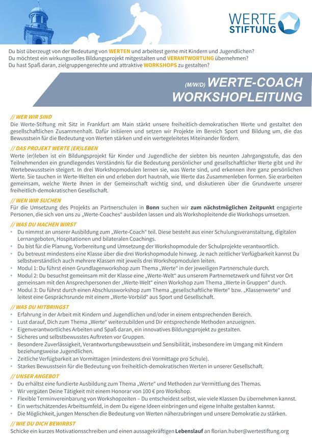 Bild 7 Workshopleitung für Demokratieprojekt "Werte (er)leben" (m/w/d)