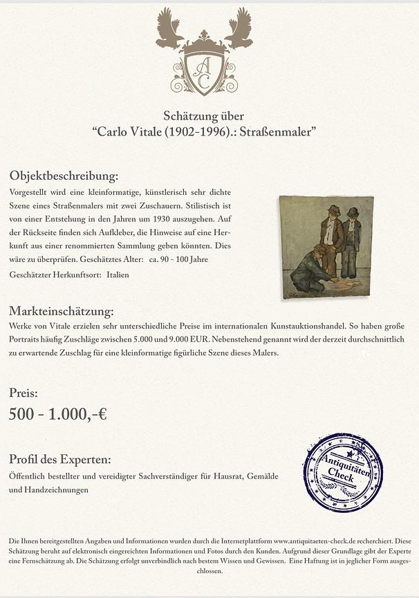 Bild 2 Carlo Vitale Figura mit Galerieetikett und Sammlerstempel