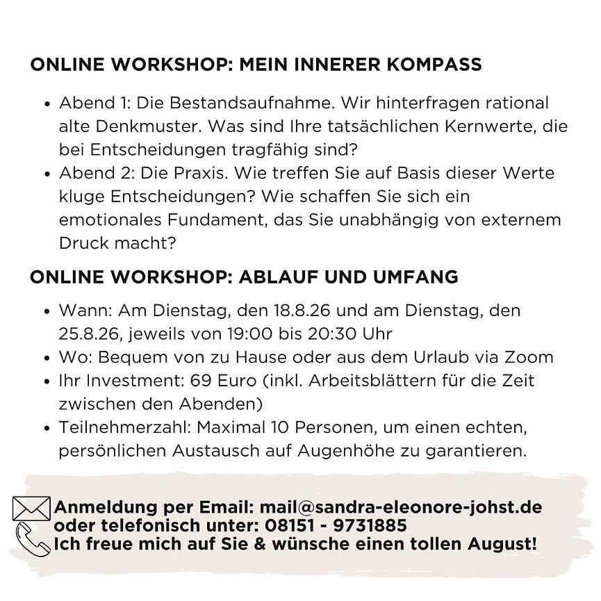 Bild 2 Mein innerer Kompass - Online Workshop im August