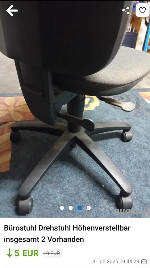Bild 4 Bürostuhl / Drehstuhl Verstellbar 2 Vorhanden zusammen 5 Euro
