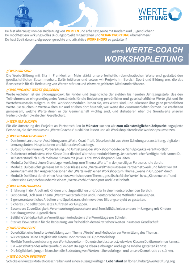 Bild 7 Workshopleitung für Demokratieprojekt "Werte (er)leben" (m/w/d)
