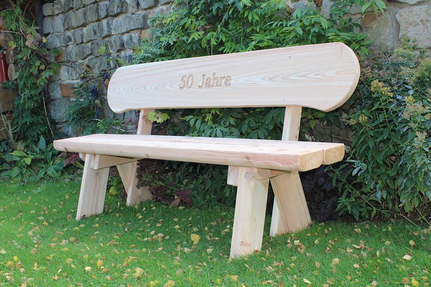 Bild 2 Holzbank mit Gravur. Rentners Geschenk. Hochzeitsgeschenk.
