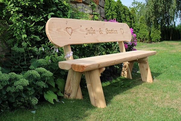 Bild 2 Gartenbank aus Holz mit Gravur. Hochzeitsgeschenk. Rentners Geschenk.