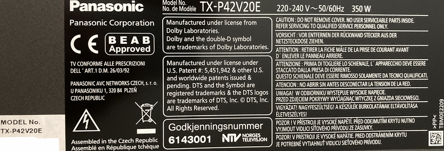 Bild 6 Fernseher Plasma-Fernseher Plasma-TV Panasonic VIERA TX-P42V20E, 42 Zoll, FHD