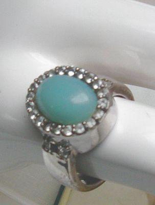Bild 5 Ring 925 Silber mit gefassten Jade und Weistopasen