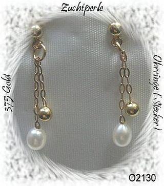 Bild 1 Ohrringe , 375 Gold mt Perlen und Goldkugeln