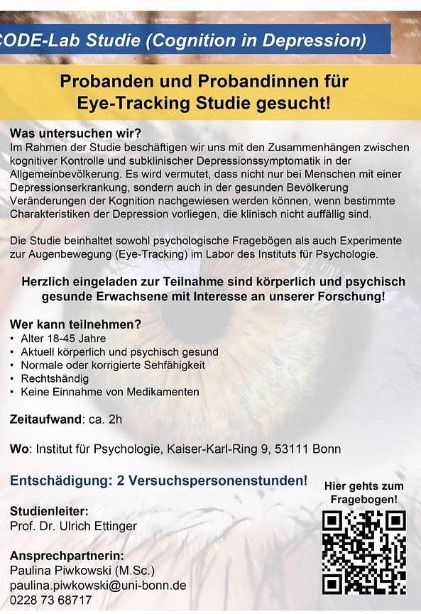 Bild 1 Teilnehmende für Eye-Tracking-Studie gesucht (Bonn)