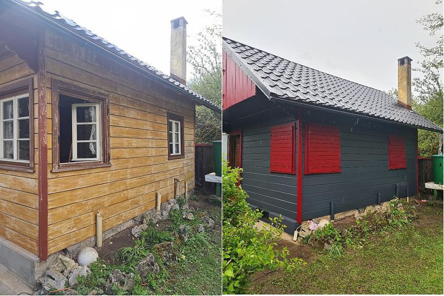 Bild 8 Maler Arb. Haus u. Holzfassade Klinker Dachüberstand Ortsgang Giebel Traufe