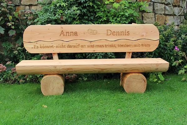 Bild 2 Gartenmöbel. Gartenbank mit Gravur. Hochzeitsgeschenk.