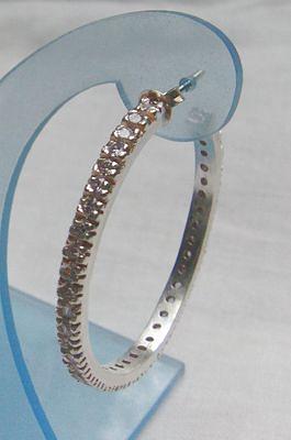 Bild 1 Edelsteinkreolen, 925 Silber mit gefassten Amethysten
