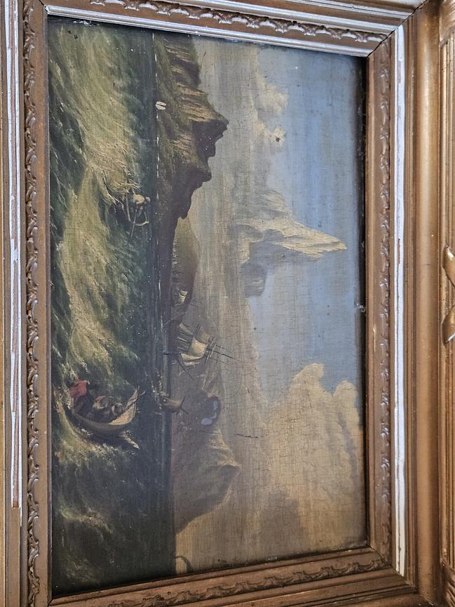 Bild 5 ​Bedeutendes Marine-Gemälde von August Schütz (1836) – "Stürmische See an der St