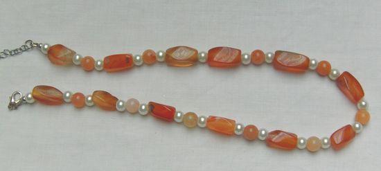 Bild 5 Edelsteincollier, Karneol, Achat, Zuchtperlen